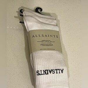 All Saints Classic White Crew Socks - 3 Pack